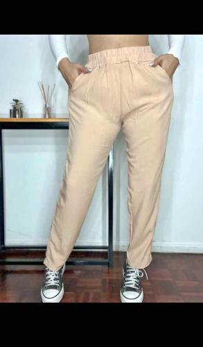 Pantalón Chupín Recto de Lino Spandex