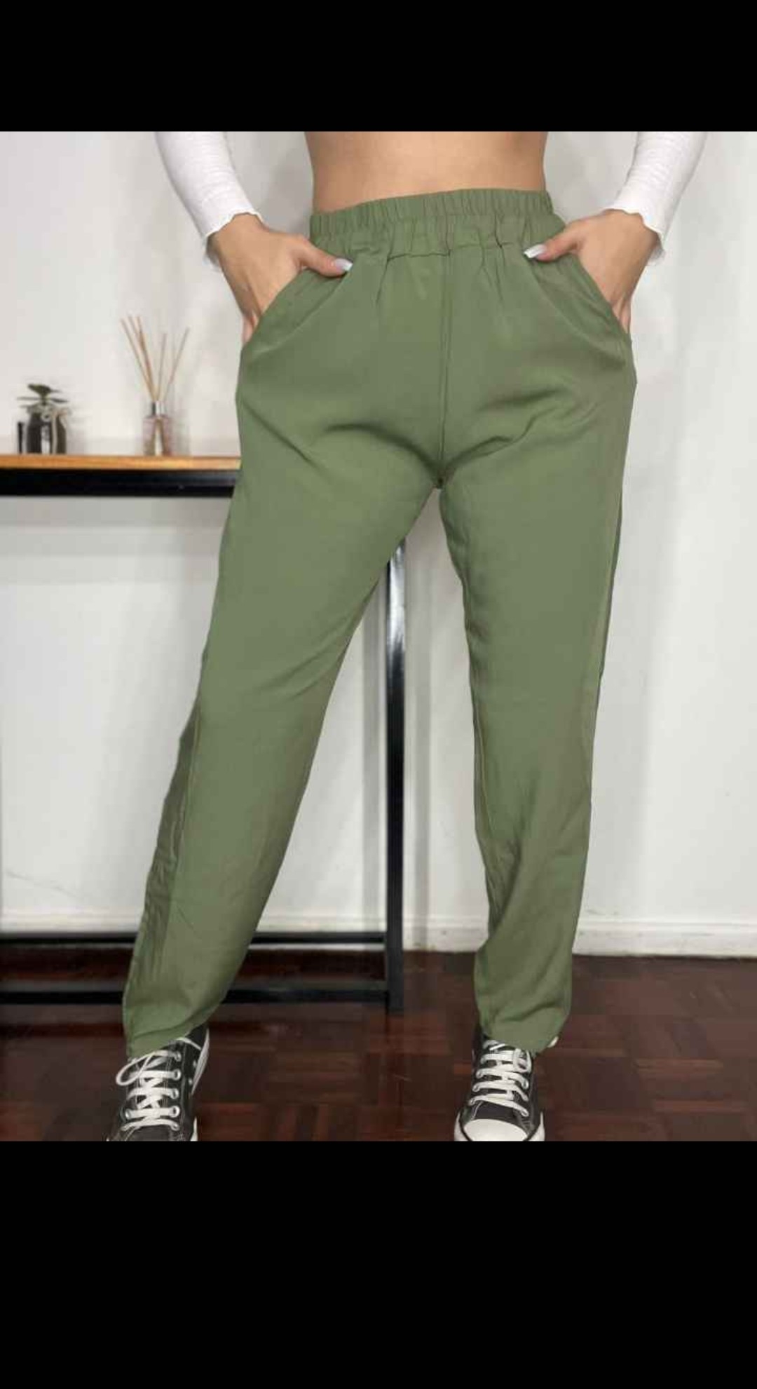 Pantalón Chupín Recto de Lino Spandex - Imagen 3