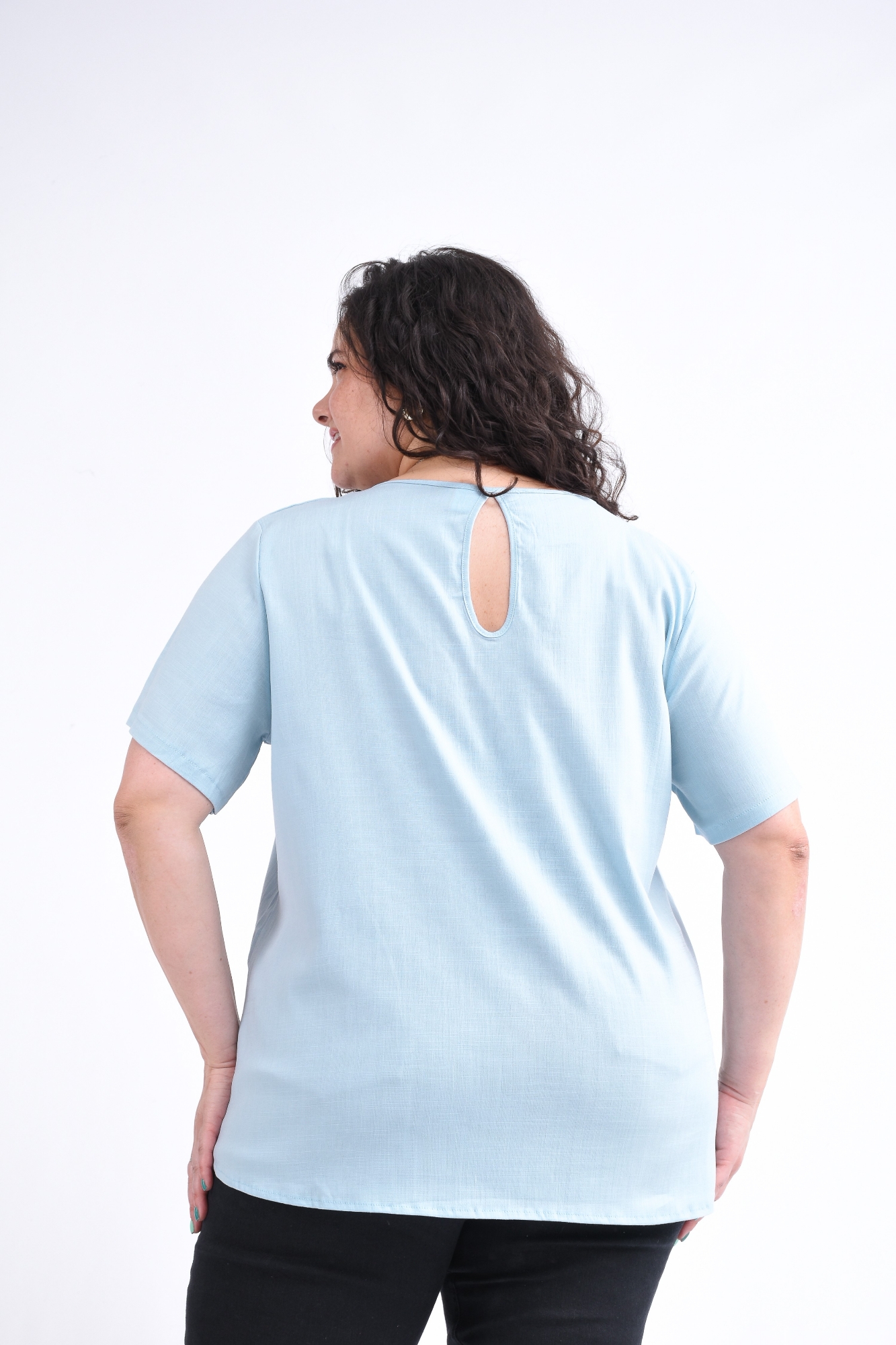 Remeras de Lino Lisos Spandex - Imagen 2