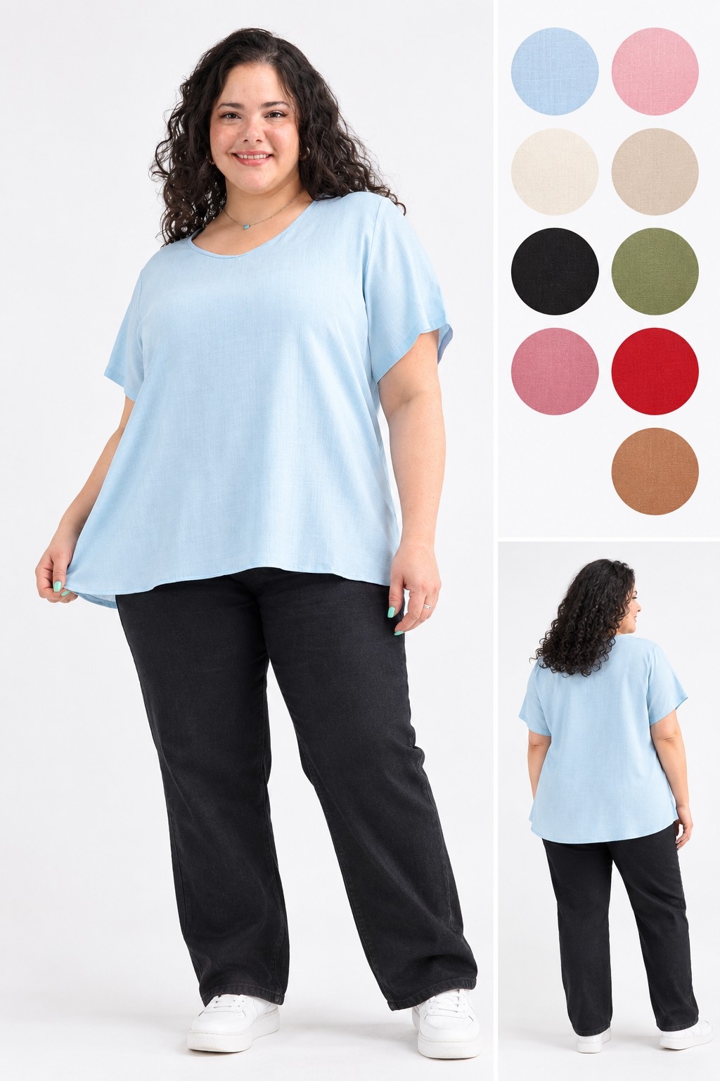 Remeras de Lino Lisos Spandex - Imagen 3