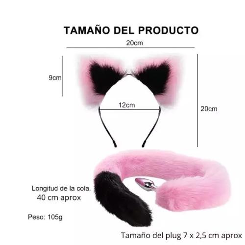 Plug Anal Cola de Gato  y Orejas - Miniatura 3
