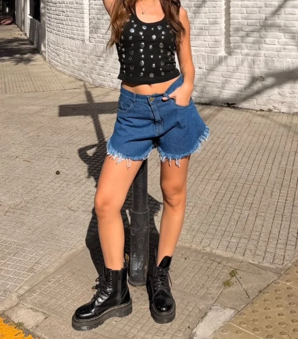 'art 788-3' 36 al 46 Short Azul Desflecado "trend"