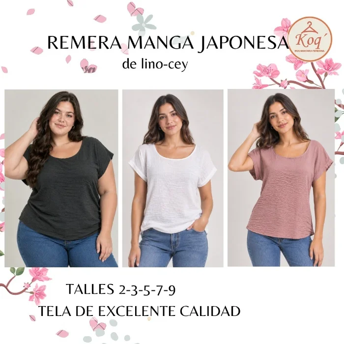 Remera Manga  Japones de Lino-cey