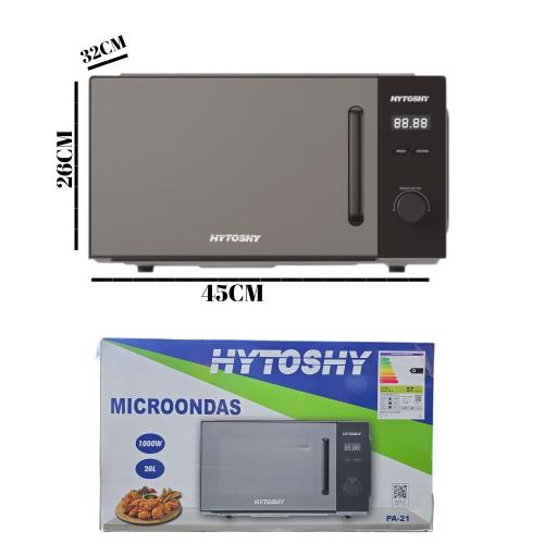Microonda Hytoshy 20 Litros Negro y Blanco Manija (pa-21)