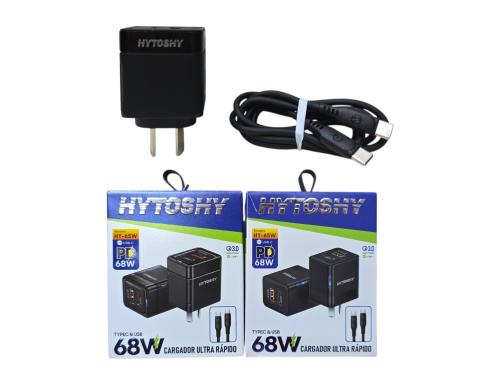 Cargador Hytoshy 68w 1usb 1-usc Carga Rapida (hy-65w)
