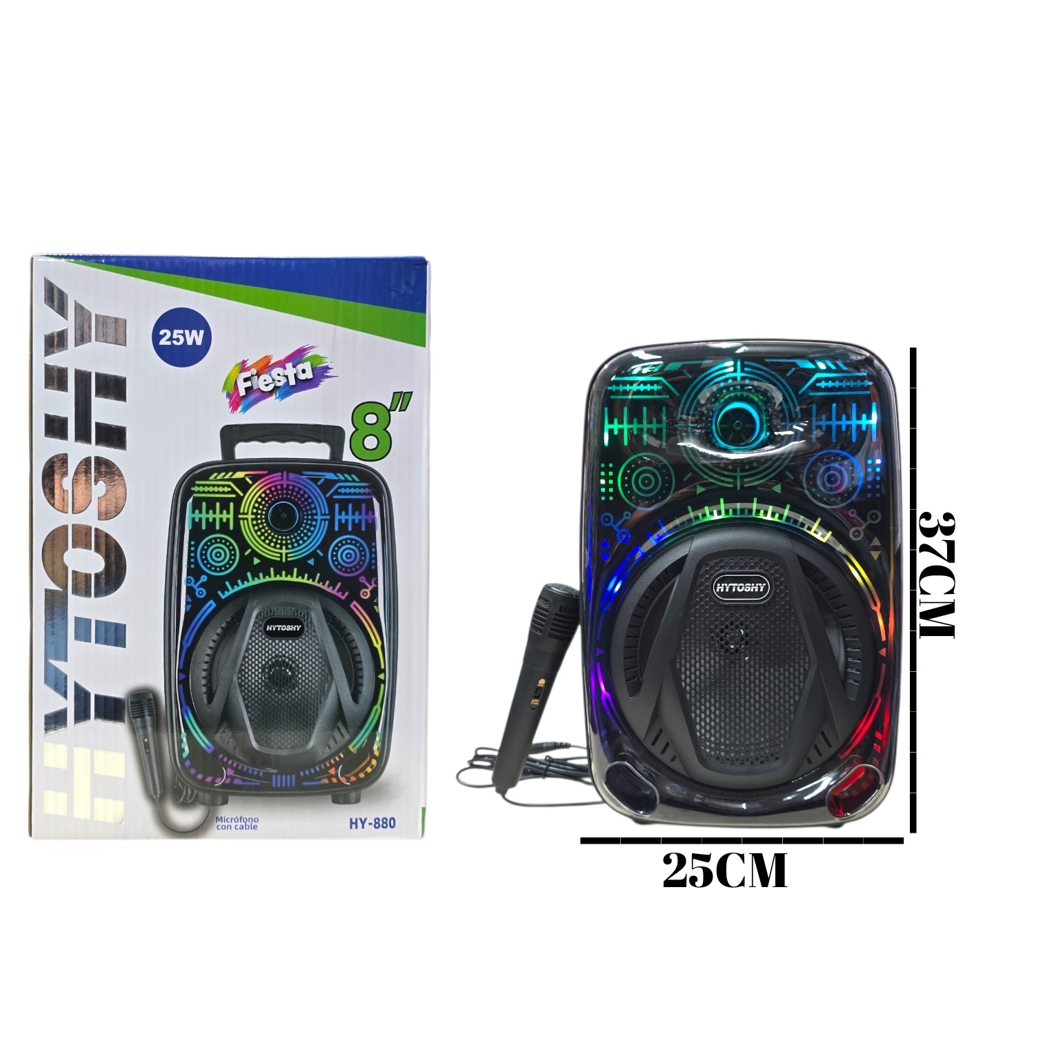 Parlante Bluetooth 8 Plg C/microfono Rgb (hy-880) - Imagen 1