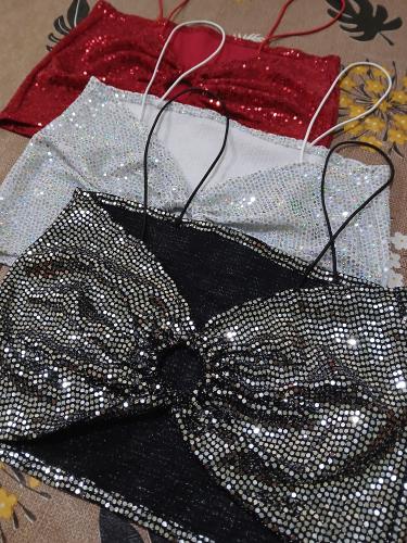 Top con Brillos y Argolla