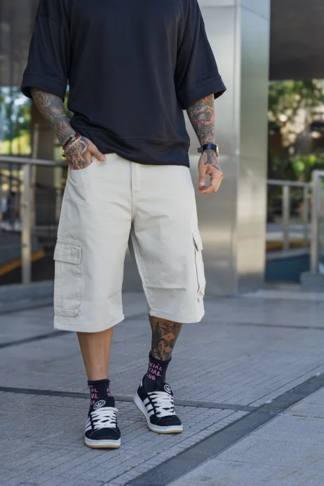 Bermuda Baggy Cargo Beige
