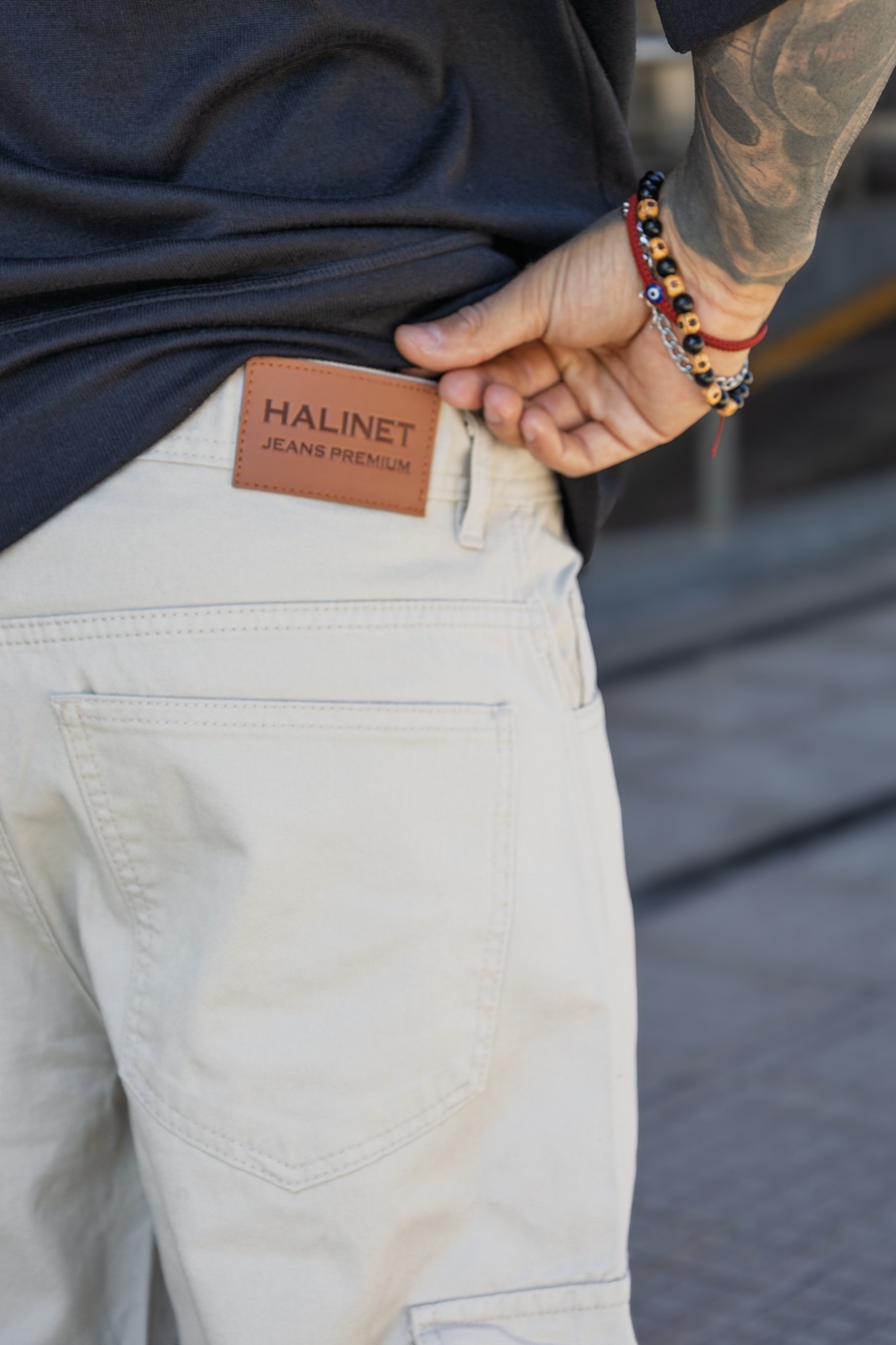 Bermuda Baggy Cargo Beige - Imagen 5