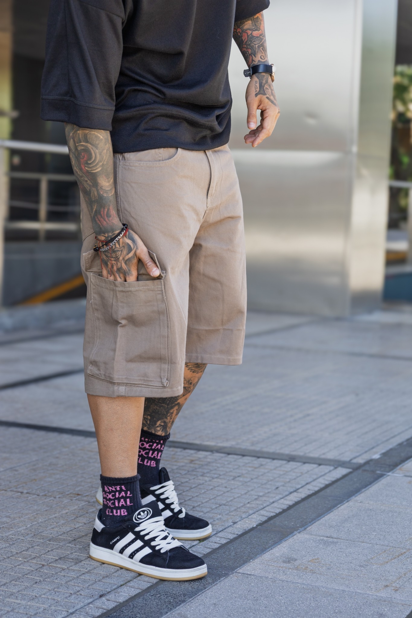 Bermuda Baggy Cargo Habano - Imagen 3