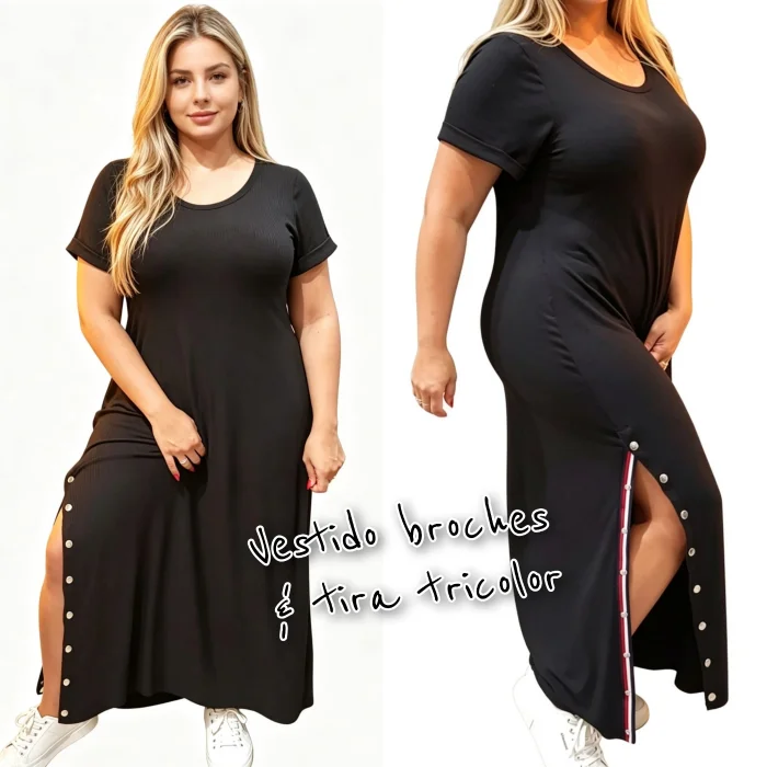 Vestido de Morley con Broches