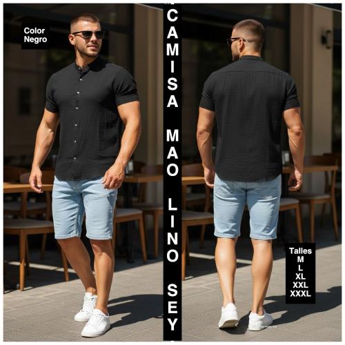 Camisa Cuello Mao de Lino Sey