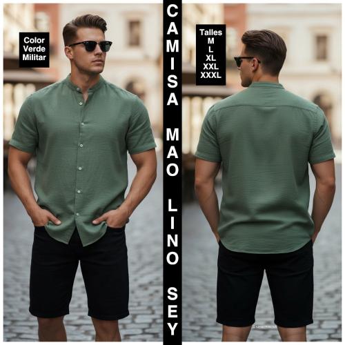 Camisa Cuello Mao de Lino Sey
