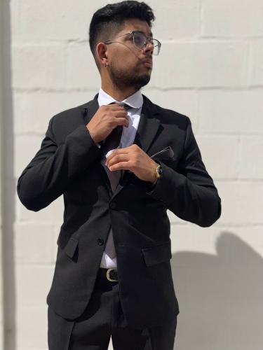 Traje Entallado de Hombre Liso - Miniatura 4