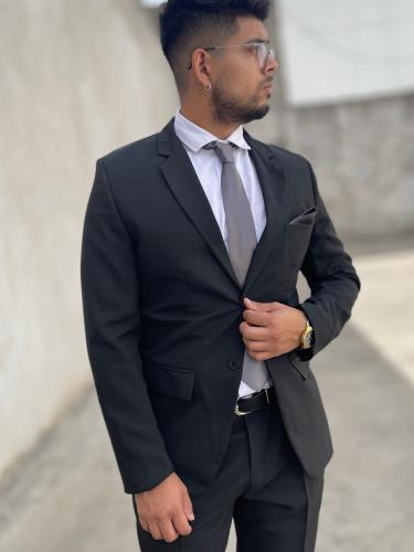 Traje Entallado de Hombre Liso - Miniatura 2