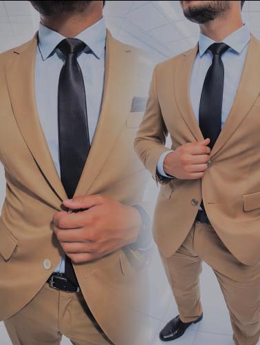 Traje Entallado de Hombre Liso - Miniatura 8