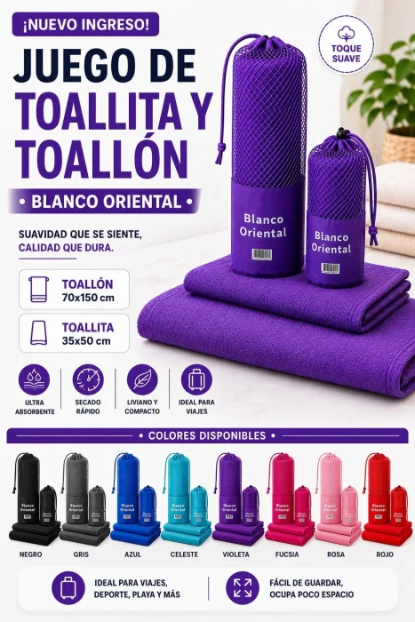 Juego T. y T. Secado Rápido