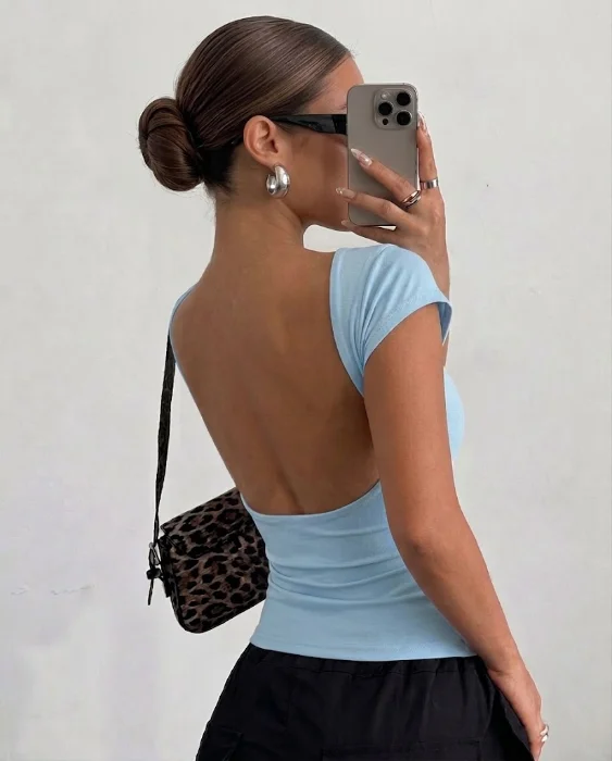 Camiseta Espalda Descubierta Microfibra Megan