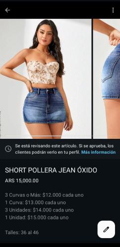 Short Pollera Jean Celeste Oxido Azul Mujer Falda Denim Mayoristas Hotsale - Miniatura 5