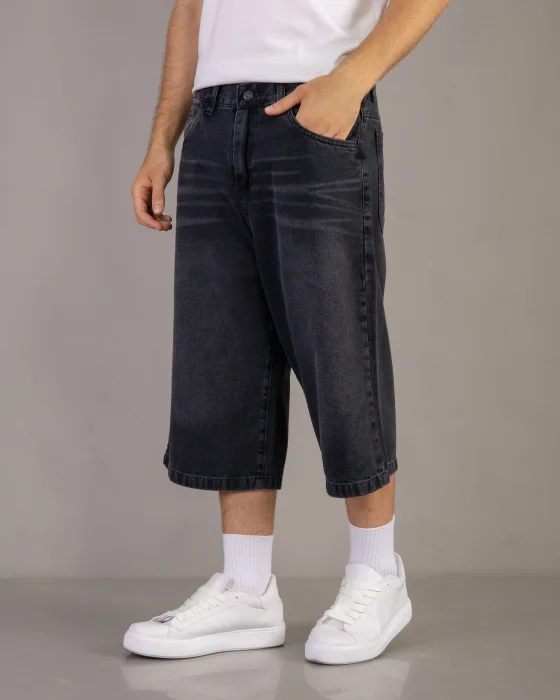 Bermuda Super Baggy  Rigido Negro