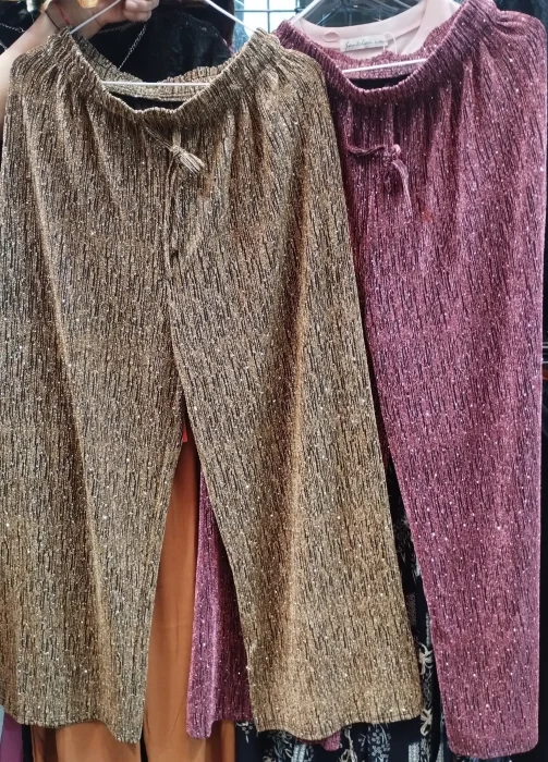 Pantalones Palazos con Brillo para Fiestas