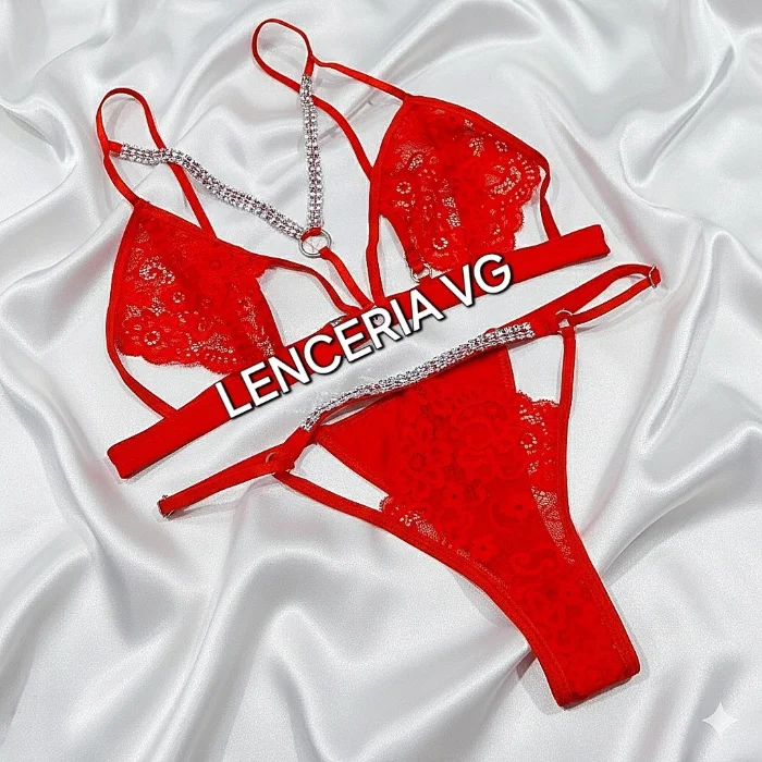 Conjunto Encaje Brillo