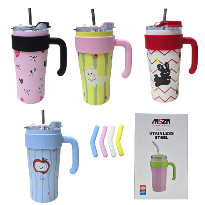 Vaso Termico 900 Ml Diseños Animales C/ Sorbete (t-158)