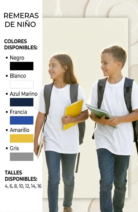 Camiseta de Escolar  Algodón Peinado
