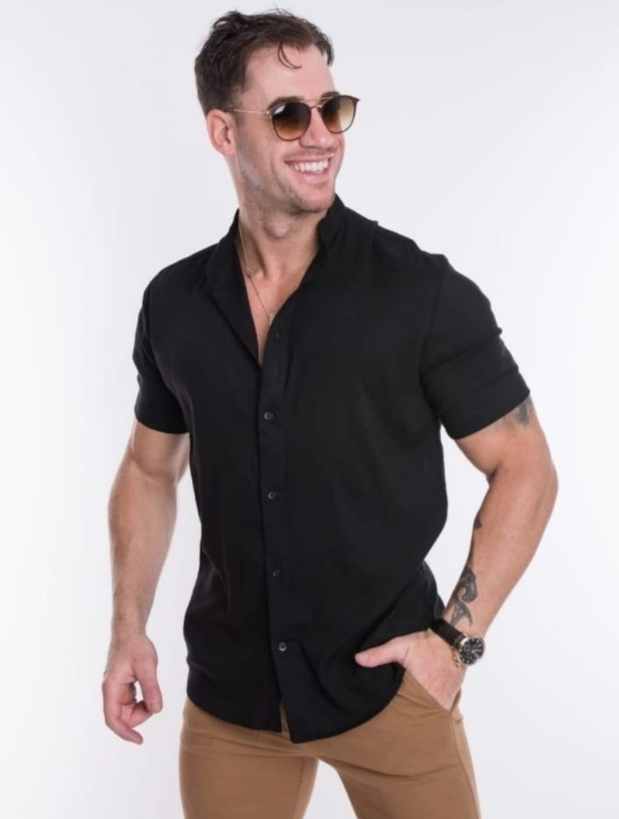 Camisa Lino Cuello Mao - Imagen 2