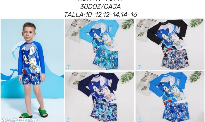 Remeras y Shorts Uv de Niños Personajes