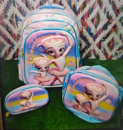 Set de Mochilas Escolares*de 3 Cierres* Grandes  Reforzadas Excelente Calidad*3d