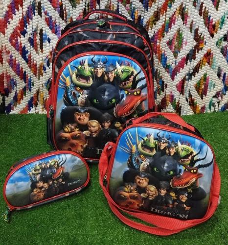 Set de Mochilas   *de 3 Cierres* Grandes Reforzadas Excelente Calidad 3d - Miniatura 1