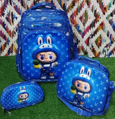 Set de Mochilas   *de 3 Cierres* Grandes Reforzadas Excelente Calidad 3d - Miniatura 2