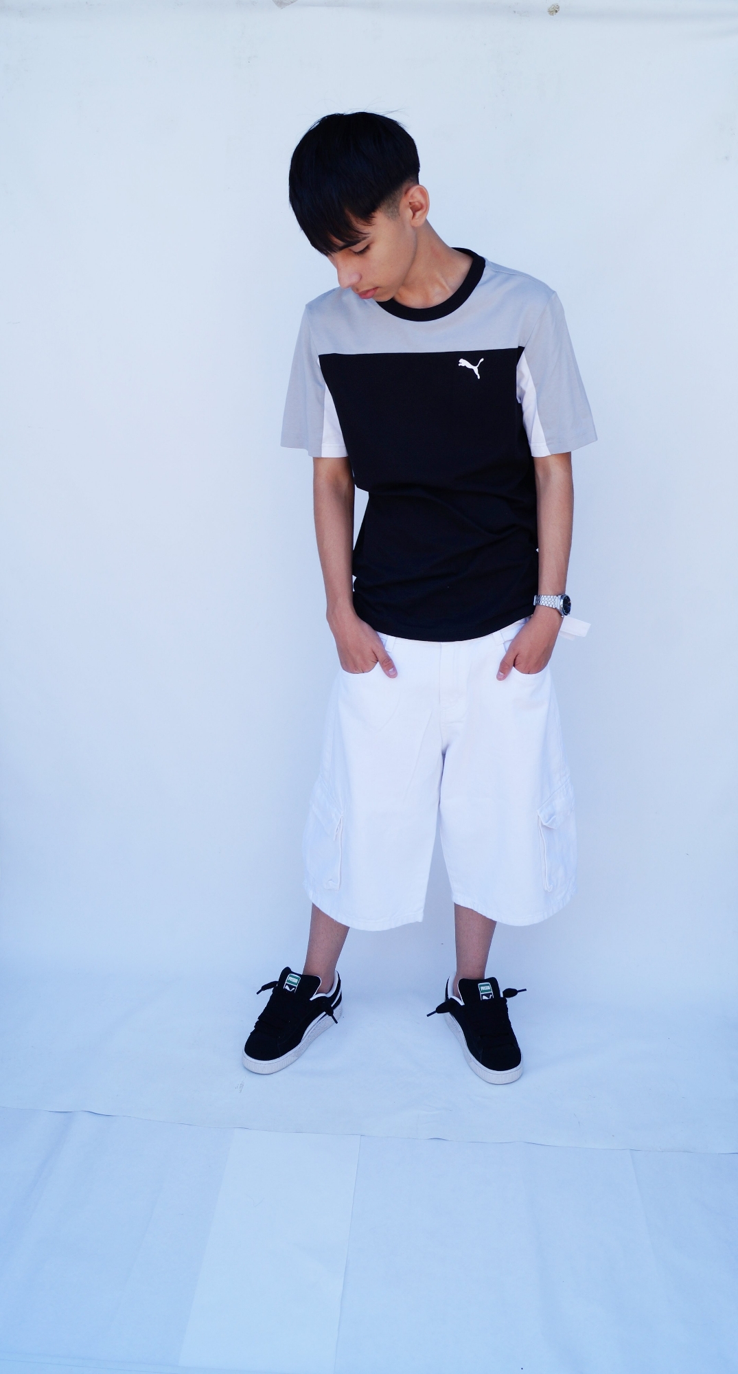 Teens Bermuda Baggi Blanco con Evilla - Imagen 3