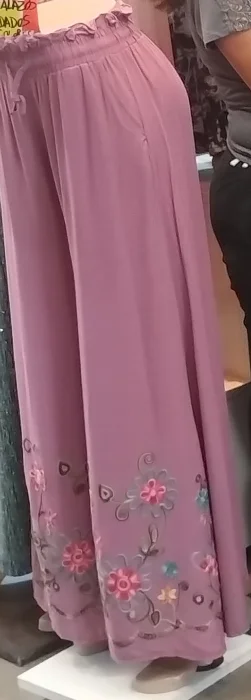 Pantalones Maxi Palazos Bordados