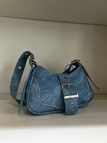 Cartera Mini Bag Baguette Color Jeans