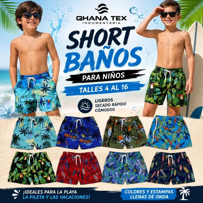 Short Baños de Niños con Suspensor
