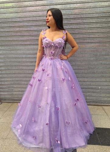 Vestido de 15 Años Importado Elsa con Moño (2 Piezas)