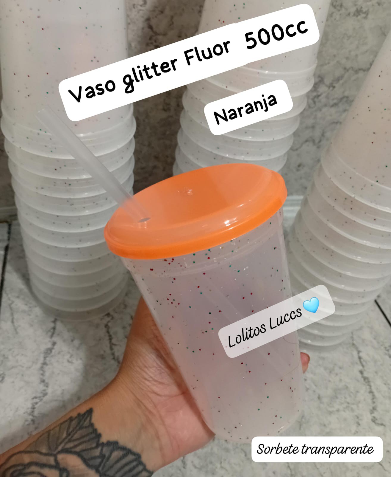 Vaso Glitter 500cc - Imagen 2