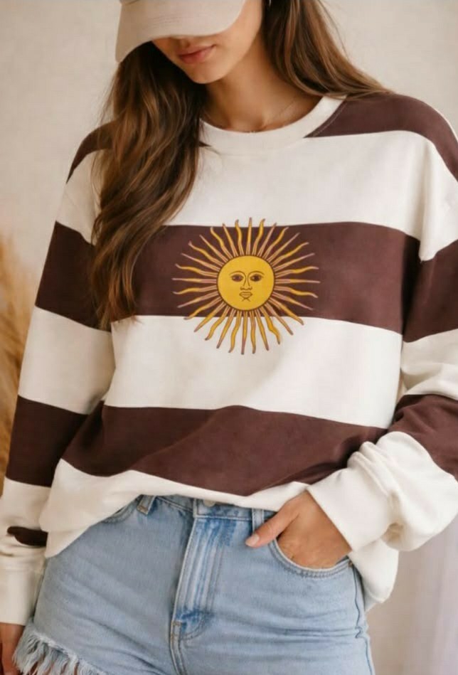 Buzos Rayados de Argentina Friza Peinada Premium - Imagen 1