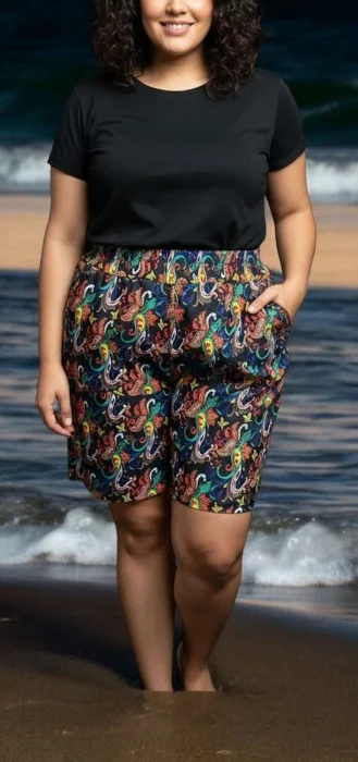 Bermudas de Seda Fría con Bolsillo