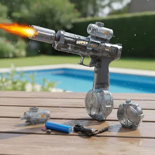 Pistola de Agua Elctrica Automatica Alta Potencia Luz Led - Miniatura 1
