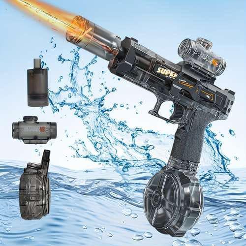 Pistola de Agua Elctrica Automatica Alta Potencia Luz Led - Miniatura 2