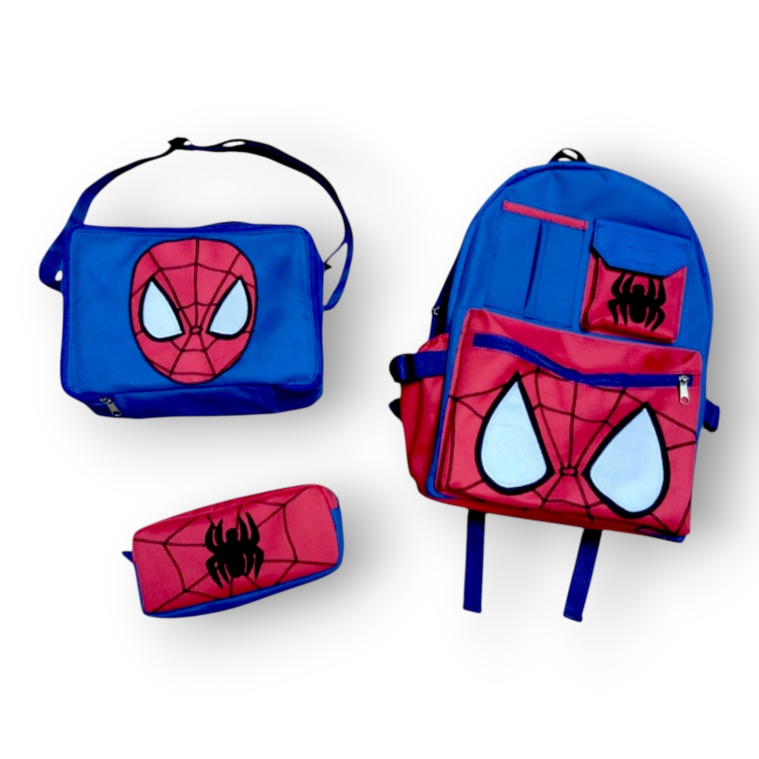 Mochila Nacional de Cordura Bordado del Hombre Araña con Lonchera y Cartuchera, - Imagen 2