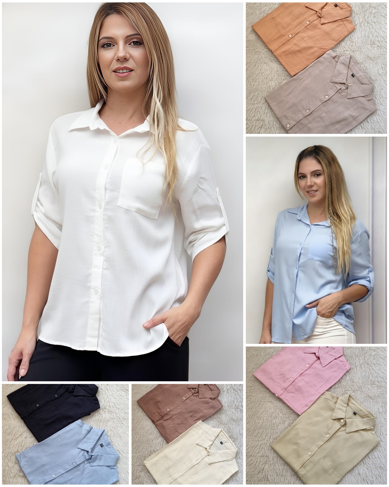 Camisa 3/4 de Lino Elastizado - Imagen 2