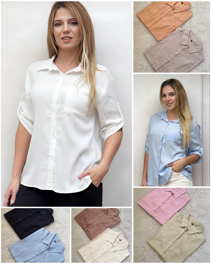 Camisa 3/4 de Lino Elastizado - Imagen 2