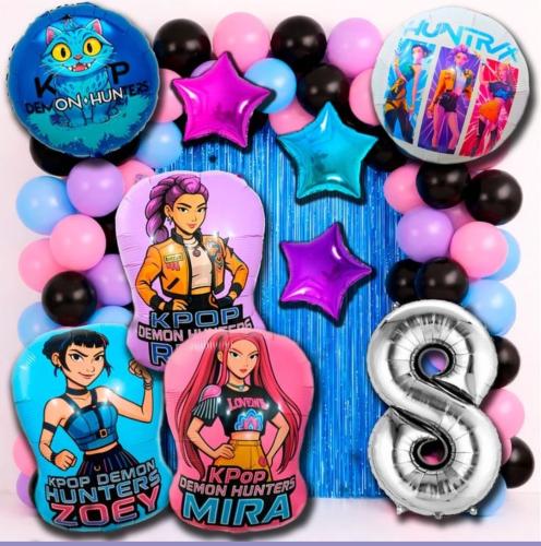Arco de Globos de las Guerreras  y Decoracion de Globos de las Guerreras Kpop