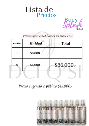 1 Body Splash 100ml, Agua Colonia - Miniatura 3