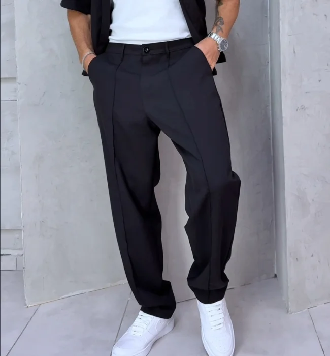 Pantalón Sastrero Baggie Costura Central (negro)