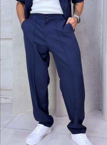 Pantalon Sastrero Baggie Costura Central (azul Marino)